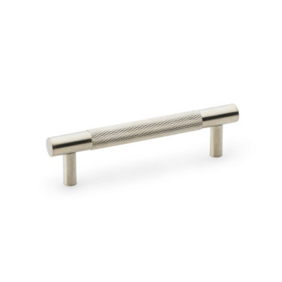 Alexander & Wilks Brunel Knurled T-Bar Cupboard HandleSatin NickelCentres 96mm from B&Q