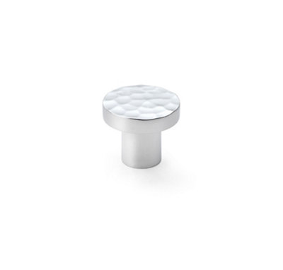 Alexander & Wilks Hanover Hammered Cupboard KnobPolished Chrome30mm from B&Q