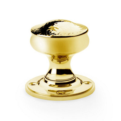 Alexander & Wilks Hammered Mortice KnobUnlacquered Brass from B&Q