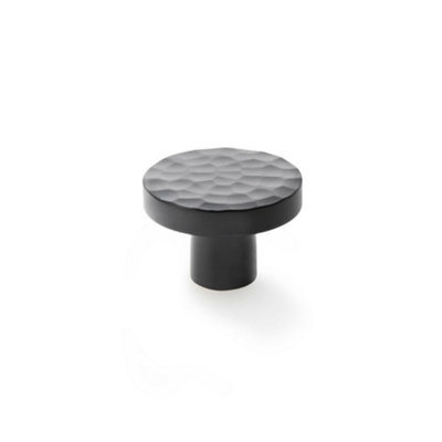 Alexander & Wilks Hanover Hammered Cupboard KnobBlack38mm from B&Q
