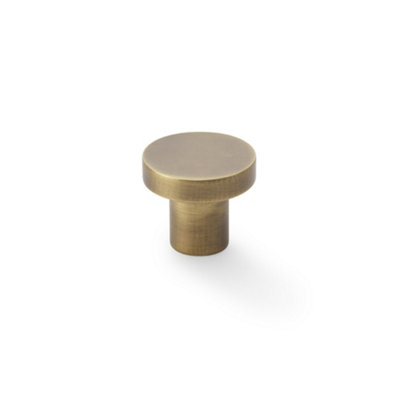 Alexander & Wilks Hanover Plain Cupboard KnobAntique BrassKnob 30mm from B&Q