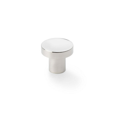 Alexander & Wilks Hanover Plain Cupboard KnobPolished NickelKnob 30mm from B&Q