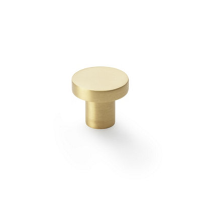 Alexander & Wilks Hanover Plain Cupboard KnobSatin BrassKnob 30mm from B&Q