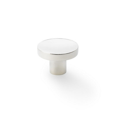 Alexander & Wilks Hanover Plain Cupboard KnobPolished NickelKnob 38mm from B&Q