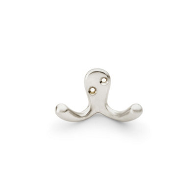 B&Q -  Victorian Double Robe HookSatin Nickel