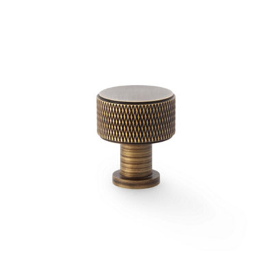 Alexander & Wilks Lucia Knurled Cupboard KnobAntique Brass29mm from B&Q