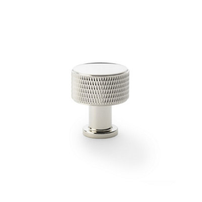 Alexander & Wilks Lucia Knurled Cupboard KnobPolished Nickel29mm from B&Q