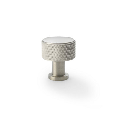 Alexander & Wilks Lucia Knurled Cupboard KnobSatin Nickel29mm from B&Q