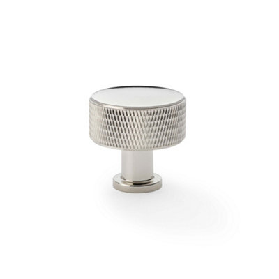Alexander & Wilks Lucia Knurled Cupboard KnobPolished Nickel35mm from B&Q