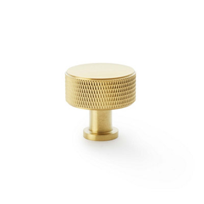 Alexander & Wilks Lucia Knurled Cupboard KnobSatin Brass Pvd35mm from B&Q