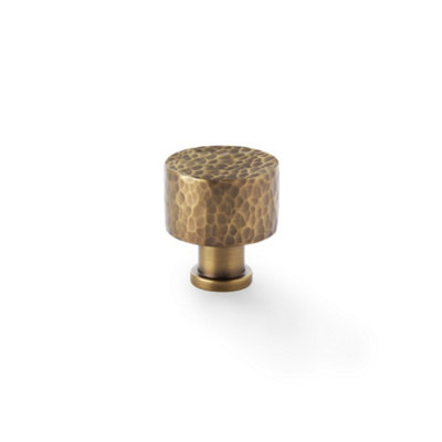 Alexander & Wilks LeilaHammered Cupboard KnobAntique Brass30mm from B&Q
