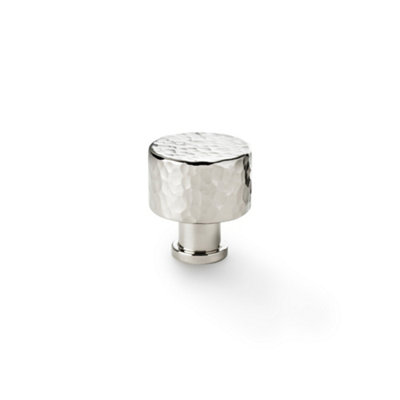 Alexander & Wilks Leila Hammered Cupboard KnobPolished Nickel30mm from B&Q