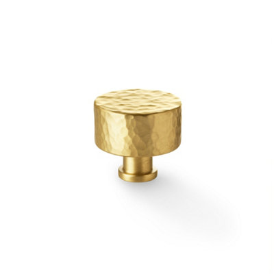 Alexander & Wilks Leila Hammered Cupboard KnobSatin Brass35mm from B&Q