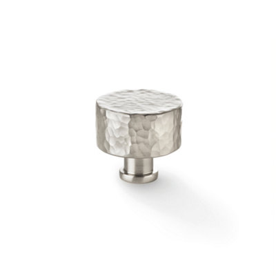 Alexander & Wilks Leila Hammered Cupboard KnobSatin Nickel35mm from B&Q