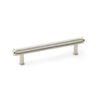 Alexander & Wilks Crispin Knurled T-Bar Cupboard Pull HandleCentres 128mmPolished Nickel from B&Q