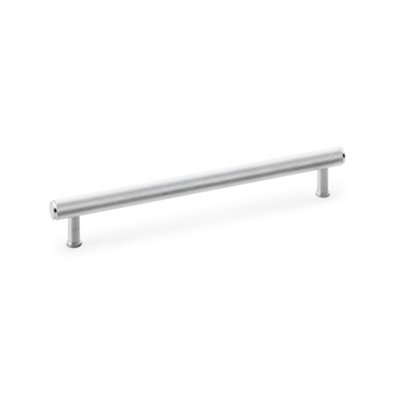 Alexander & Wilks Crispin Knurled T-Bar Cupboard Pull HandleCentres 224mmSatin Chrome from B&Q