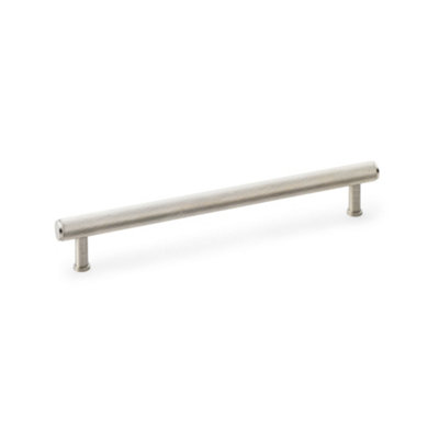 Alexander & Wilks Crispin Knurled T-Bar Cupboard Pull HandleCentres 224mmSatin Nickel from B&Q