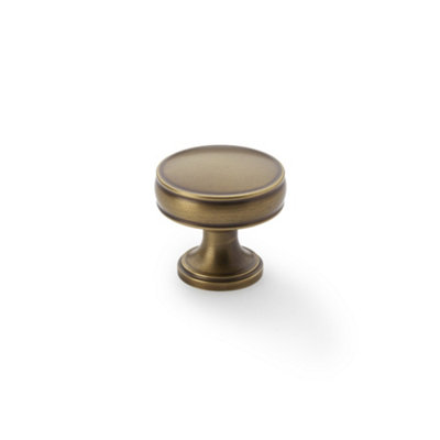 Alexander & Wilks Lynd Cupboard KnobAntique Brass32mm from B&Q