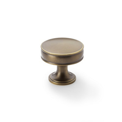 Alexander & Wilks Lynd Cupboard KnobAntique Brass38mm from B&Q