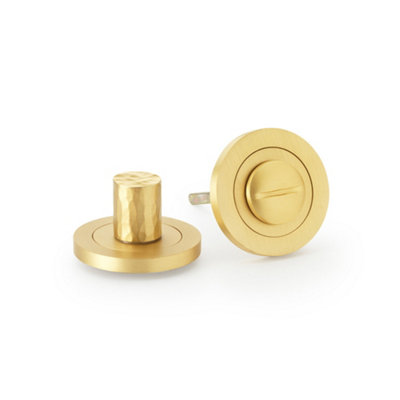 Alexander & Wilks Hammered Thumbturn And ReleaseSatin Brass from B&Q