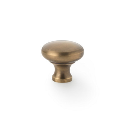 Alexander & Wilks Wade Round Cupboard KnobAntique Brass32mm from B&Q