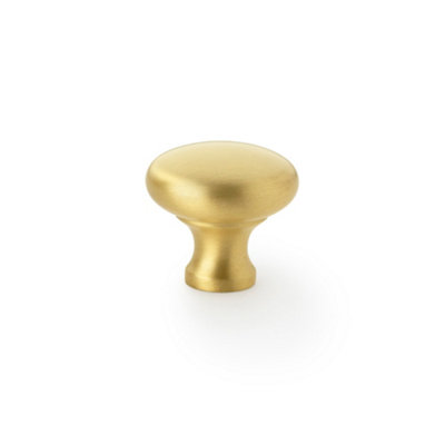 Alexander & Wilks Wade Round Cupboard KnobSatin Brass32mm from B&Q