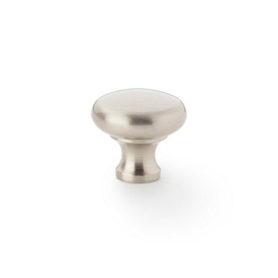 Alexander & Wilks Wade Round Cupboard KnobSatin Nickel32mm from B&Q
