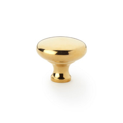 Alexander & Wilks Wade Round Cupboard KnobPolished Brass38mm from B&Q