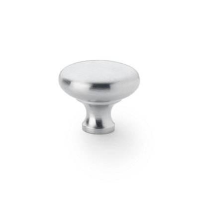 Alexander & Wilks Wade Round Cupboard KnobSatin Chrome38mm from B&Q
