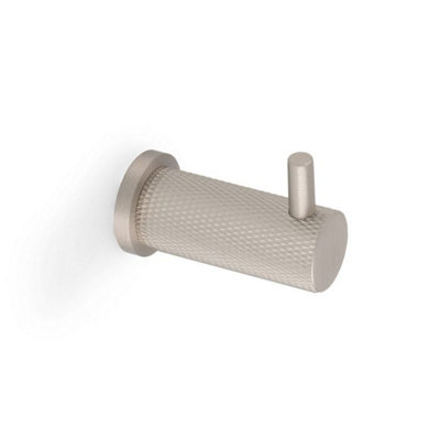 Alexander & Wilks Brunel Knurled Coat HookPolished Nickel Pvd from B&Q