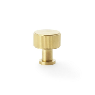 Alexander & Wilks Lucia Reeded Cupboard KnobSatin Brass Pvd29mm from B&Q