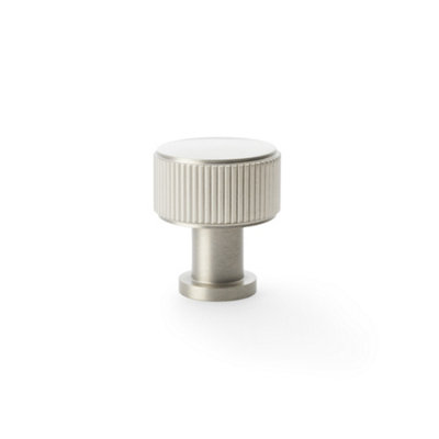 Alexander & Wilks Lucia Reeded Cupboard KnobSatin Nickel29mm from B&Q