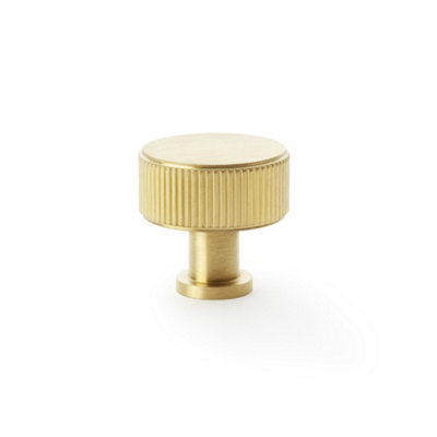 Alexander & Wilks Lucia Reeded Cupboard KnobSatin Brass Pvd35mm from B&Q