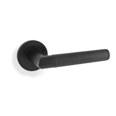 Alexander & Wilks Harrier Knurled Lever On Round RoseBlack from B&Q