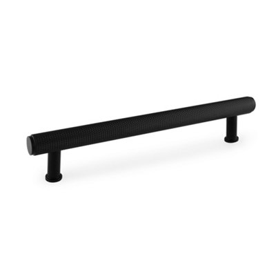 Alexander & Wilks Crispin Knurled T-Bar Cupboard Pull HandleCentres 224mmBlack from B&Q