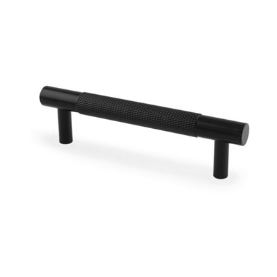 Alexander & Wilks Brunel Knurled T-Bar Cupboard HandleBlackCentres 96mm from B&Q