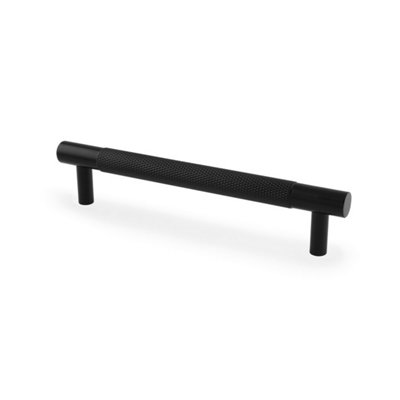 Alexander & Wilks Brunel Knurled T-Bar Cupboard HandleBlackCentres 128mm from B&Q