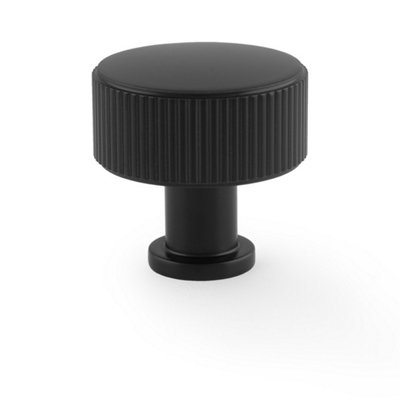 Alexander & Wilks Lucia Reeded Cupboard KnobBlack35mm from B&Q
