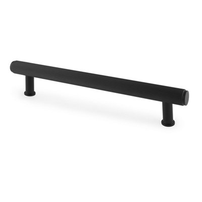Alexander & Wilks Crispin Reeded T-Bar Cupboard Pull HandleBlack160mm from B&Q