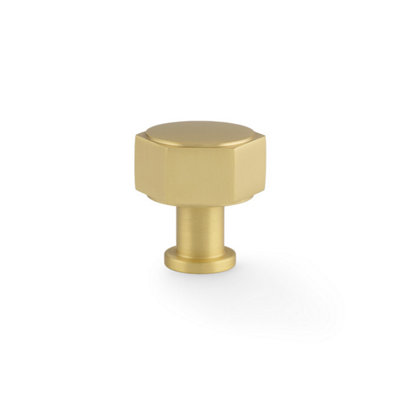 Alexander & Wilks Vesper Hex Cabinet KnobSatin Brass from B&Q