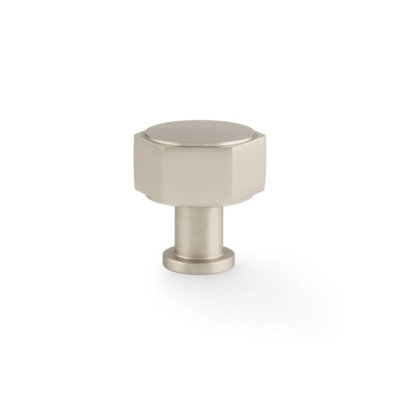 Alexander & Wilks Vesper Hex Cabinet KnobSatin Nickel from B&Q