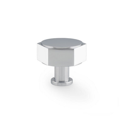 Alexander & Wilks Vesper Hex Cabinet KnobPolished Chrome from B&Q