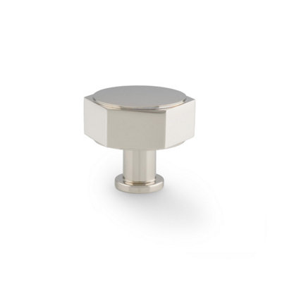 Alexander & Wilks Vesper Hex Cabinet KnobPolished Nickel from B&Q