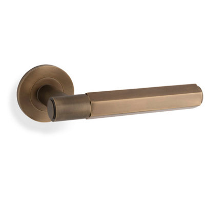Alexander & Wilks Spitfire Hex Lever On Round Rose-  Italian Brass from B&Q