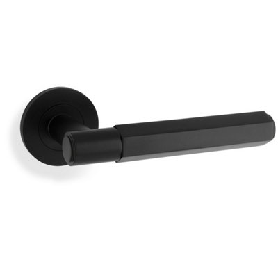 Alexander & Wilks Spitfire Hex Lever On Round Rose-  Black from B&Q