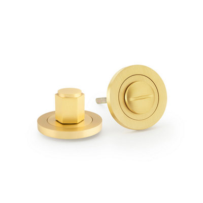 Alexander & Wilks Hex Thumbturn And ReleaseSatin Brass from B&Q