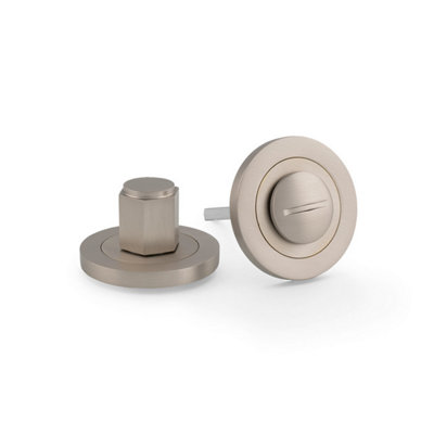 Alexander & Wilks Hex Thumbturn And ReleaseSatin Nickel from B&Q
