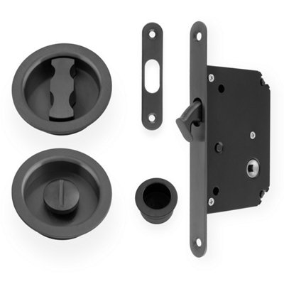 Alexander & Wilks Radius Sliding Door Lock SetDark Bronze Pvd from B&Q