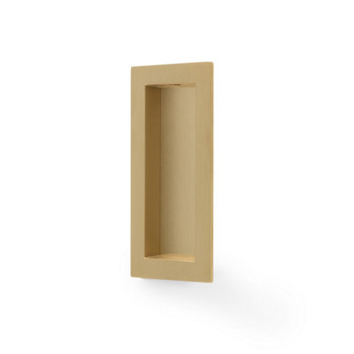 Alexander & Wilks Rectangular Flush Pull100X45mmSatin Brass Pvd from B&Q