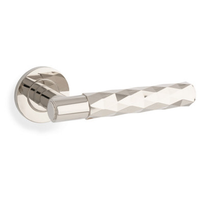 Alexander & Wilks Spitfire Lever Diamond Cut On 50X6mm RosePolished Nickel Pvd from B&Q
